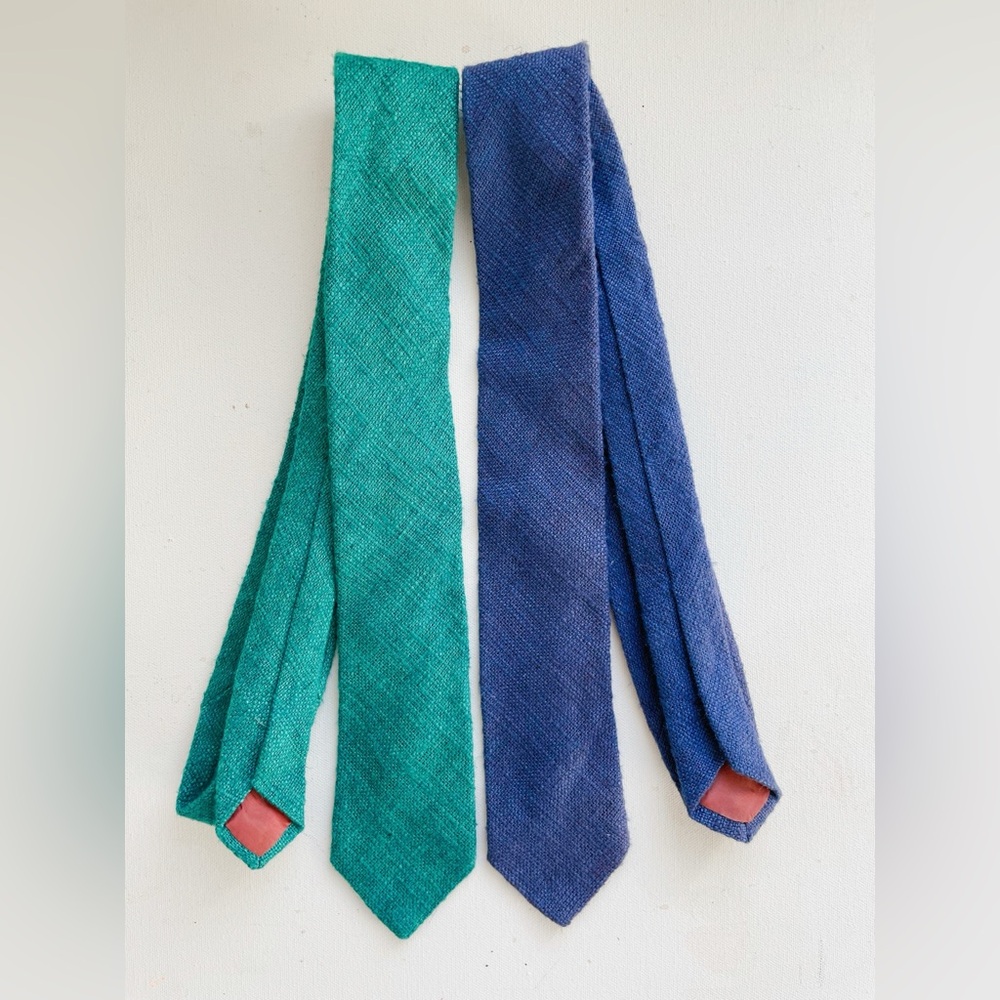 Vintage Lot 2 John Henry Wool Lambswool Knit Neck Ties Skinny 2.5” Wide - Picture 4 of 6